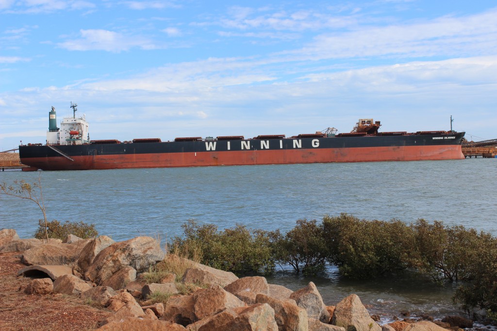 Ship being loaded with iron ore, Port Hedland