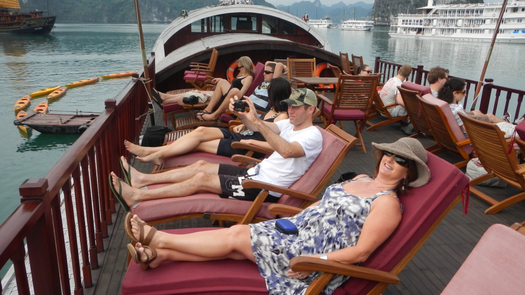 Relaxing on the Sundeck, Ha Long Bay