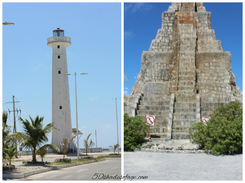 Lighthouse and Mayan Temple a Costa Maya