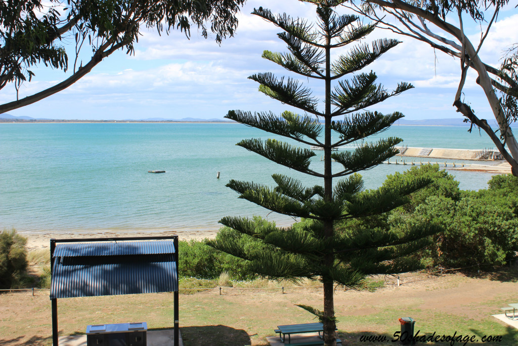 Views from the park to the beach and jetty