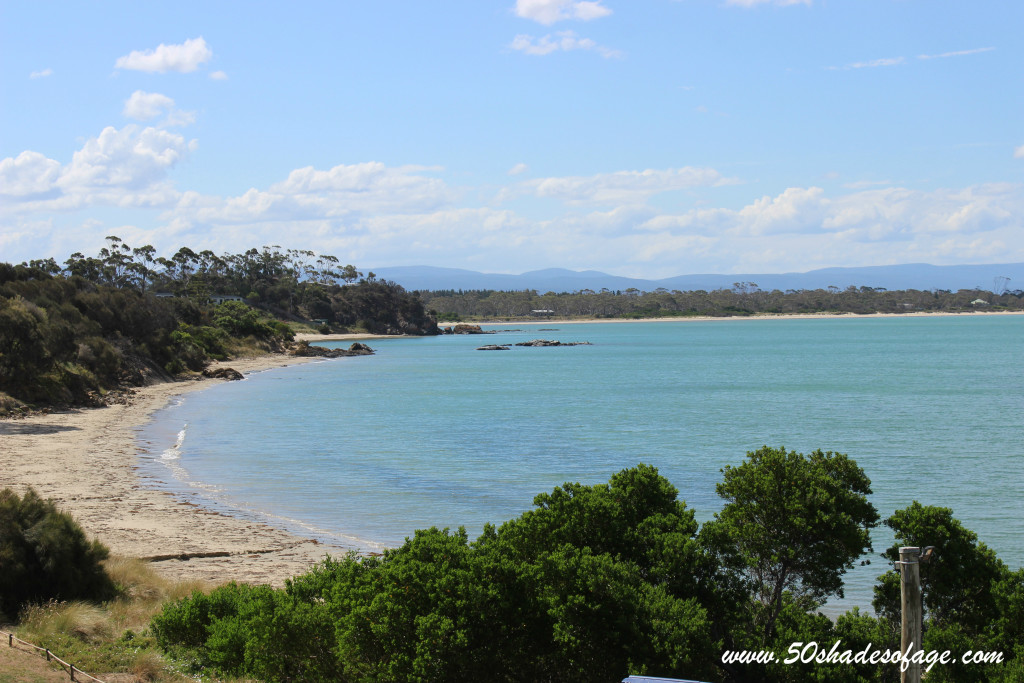 Swansea Beach with view out to Freycinet Peninsula