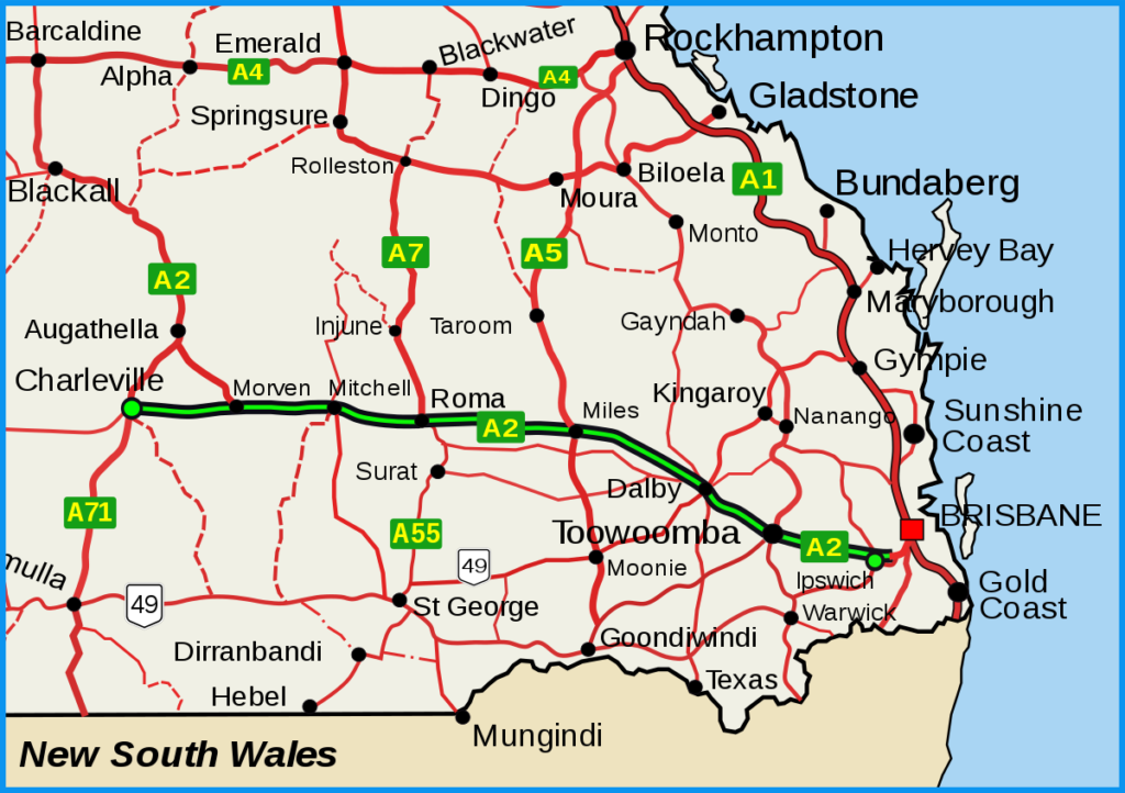 Warrego Highway Map